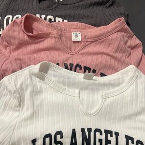 SHEIN Kids Los Angeles Tee - Pink, White, Gray